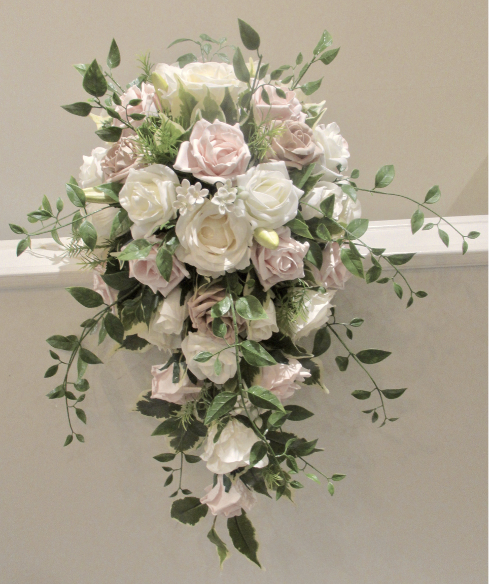 Blush Pink, Ivory Wedding Shower Bouquet